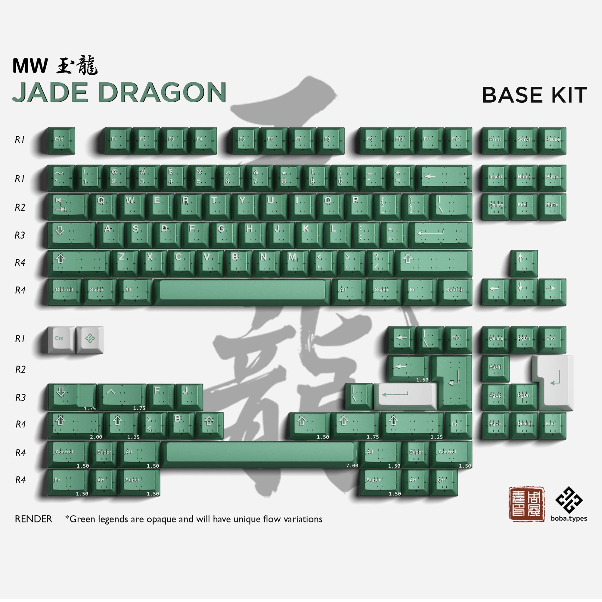 Keycaps-MW jade dragon