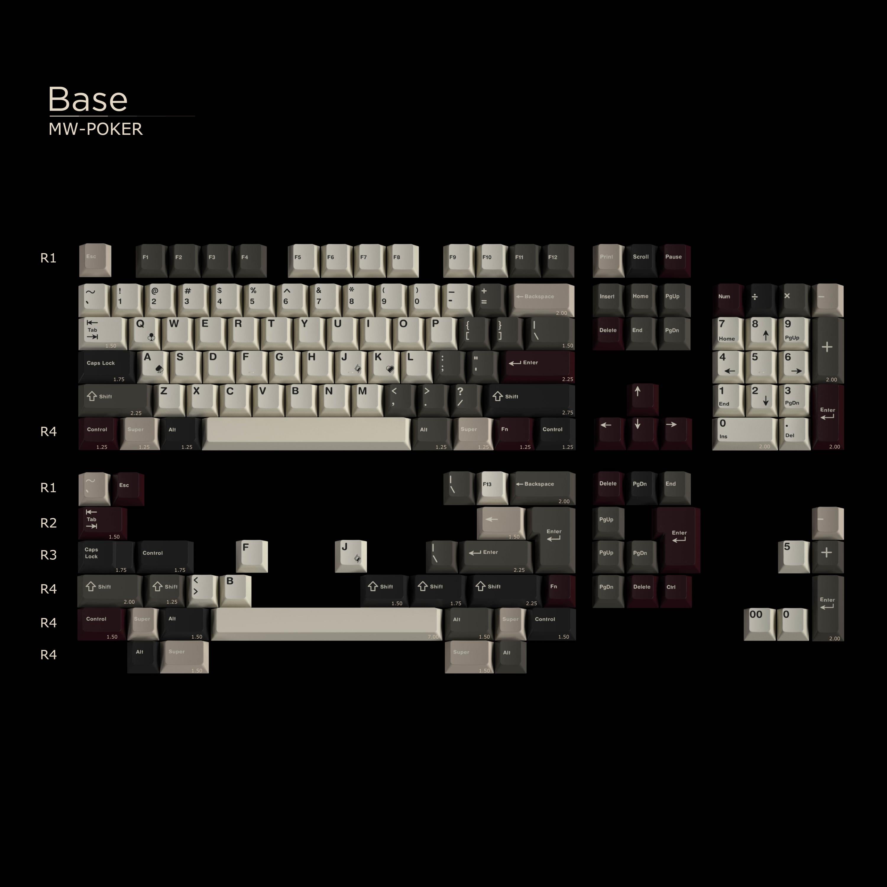 MW Poker R2 Base×Novelties×Alphasセット IN STOCK]Keycaps-MW Poker