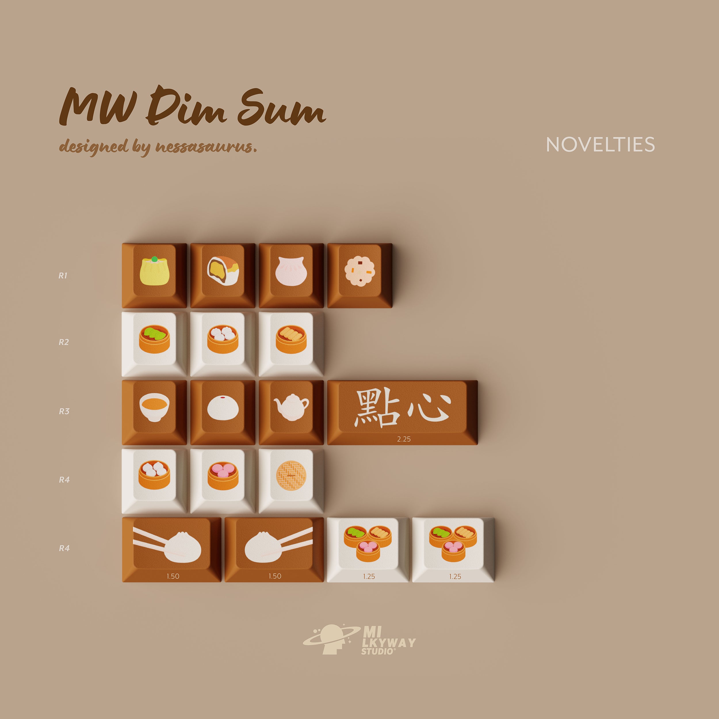 IN-STOCK]Keycaps-MW Dim Sum