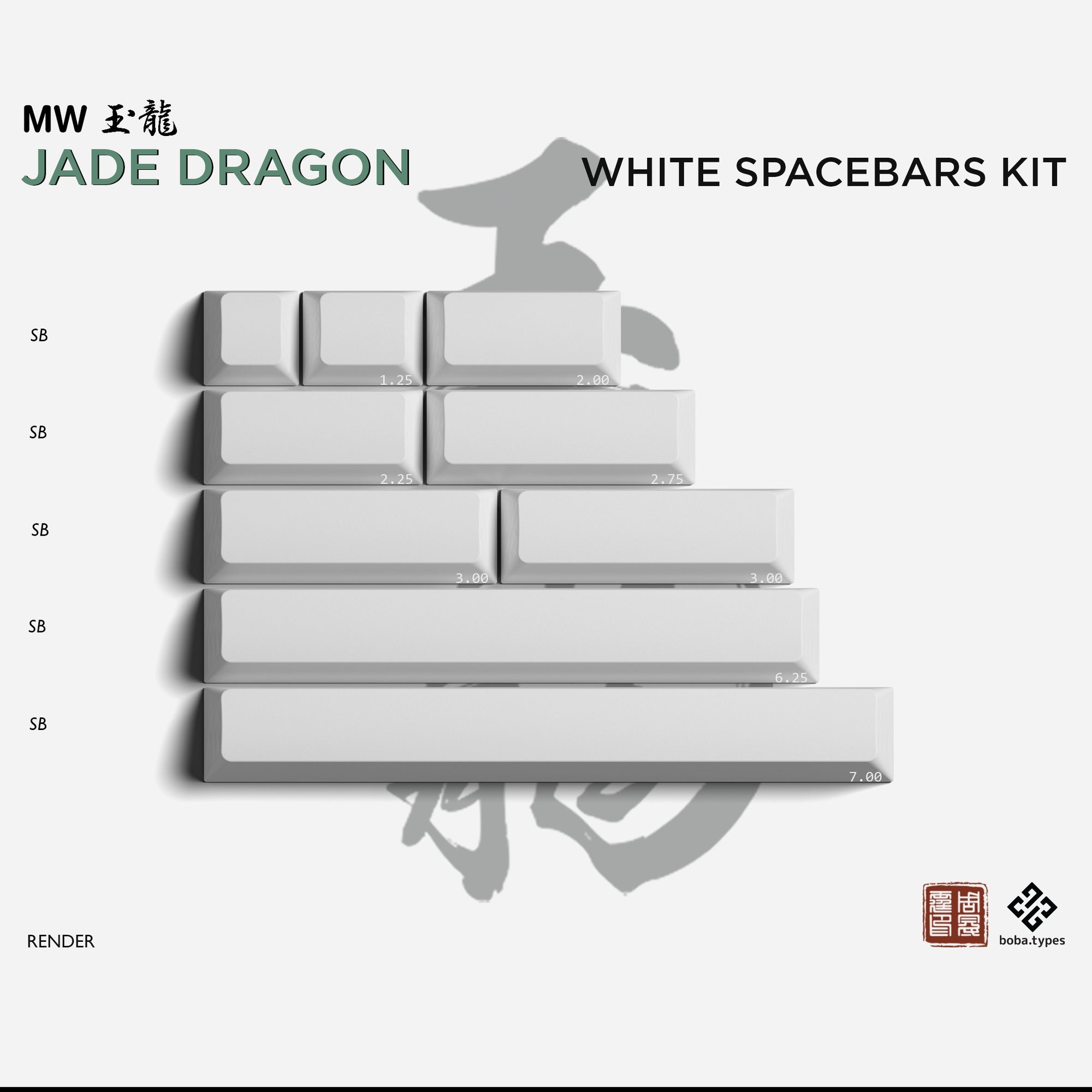 [IN STOCK]keycaps-MW Jade Dragon