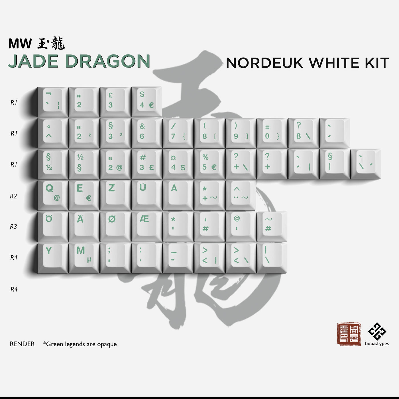[IN STOCK]keycaps-MW Jade Dragon