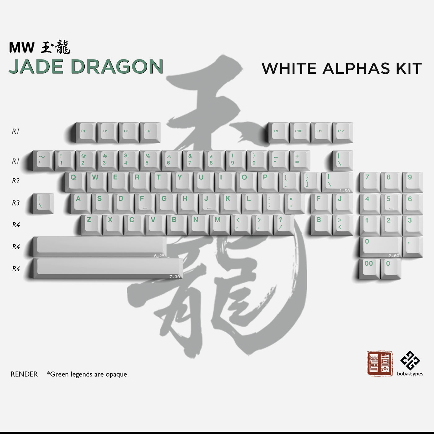[IN STOCK]keycaps-MW Jade Dragon