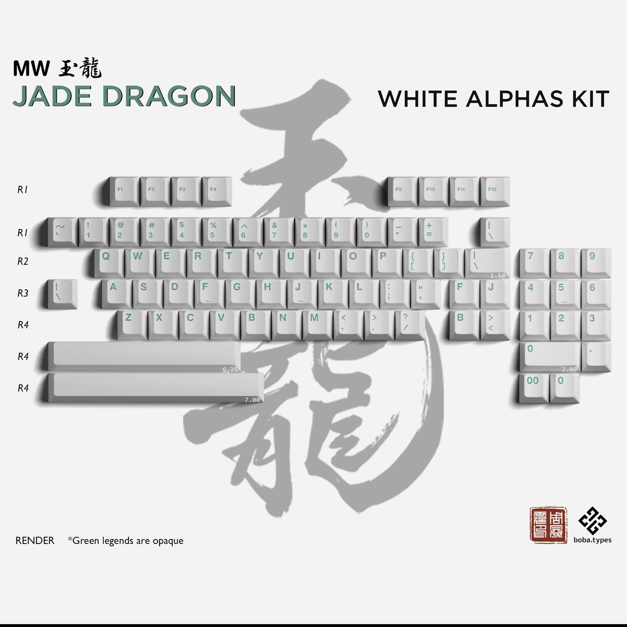 [IN STOCK]keycaps-MW Jade Dragon