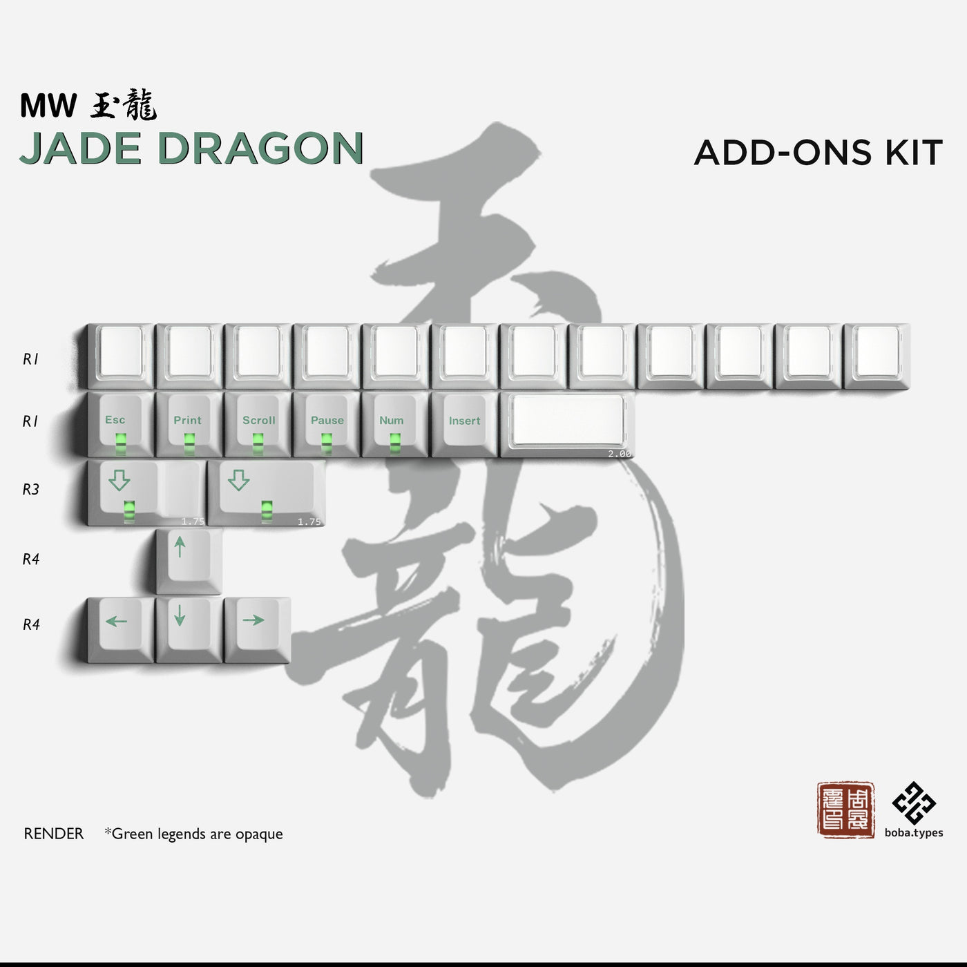 [IN STOCK]keycaps-MW Jade Dragon