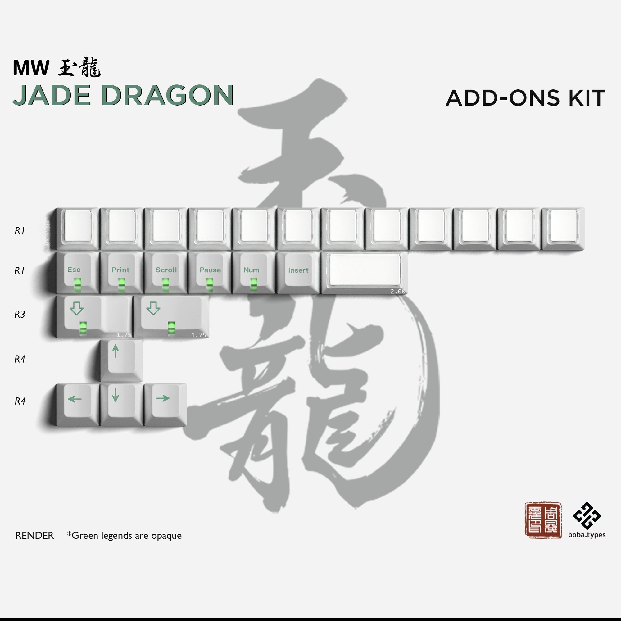 [IN STOCK]keycaps-MW Jade Dragon