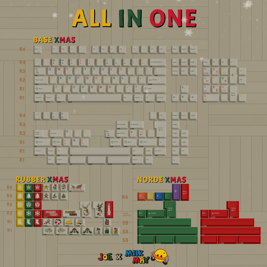 [IN STOCK]Keycaps-MW RUBBER XMAS