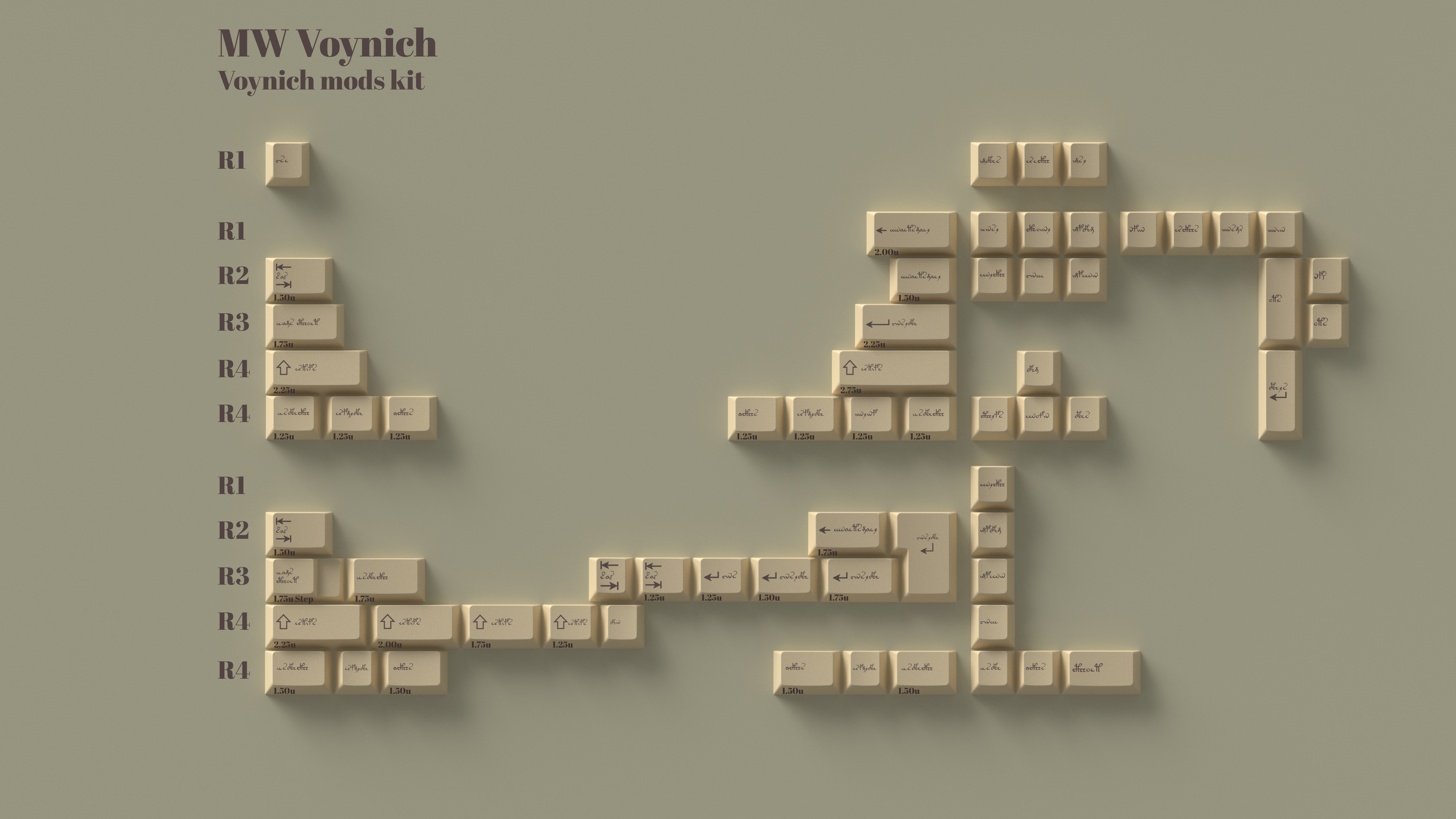[IN STOCK]Keycaps-MW Voynich