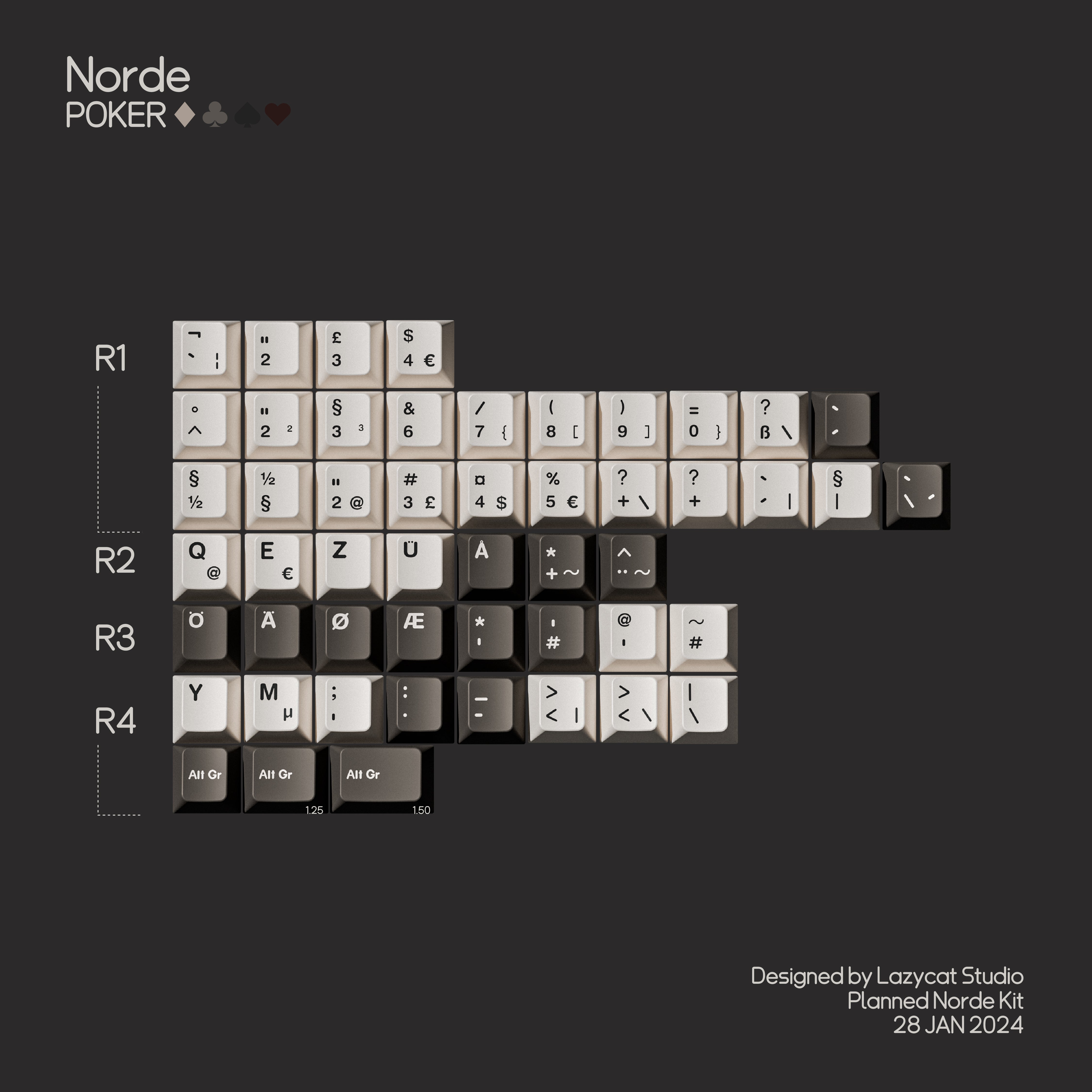 MW Poker R2 Base×Novelties×Alphasセット IN STOCK]Keycaps-MW Poker R2