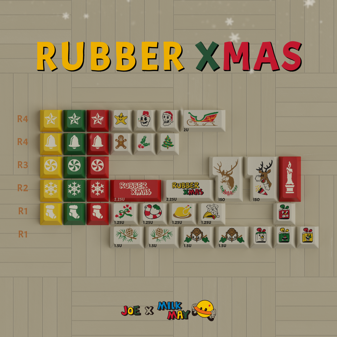 [IN STOCK]Keycaps-MW RUBBER XMAS