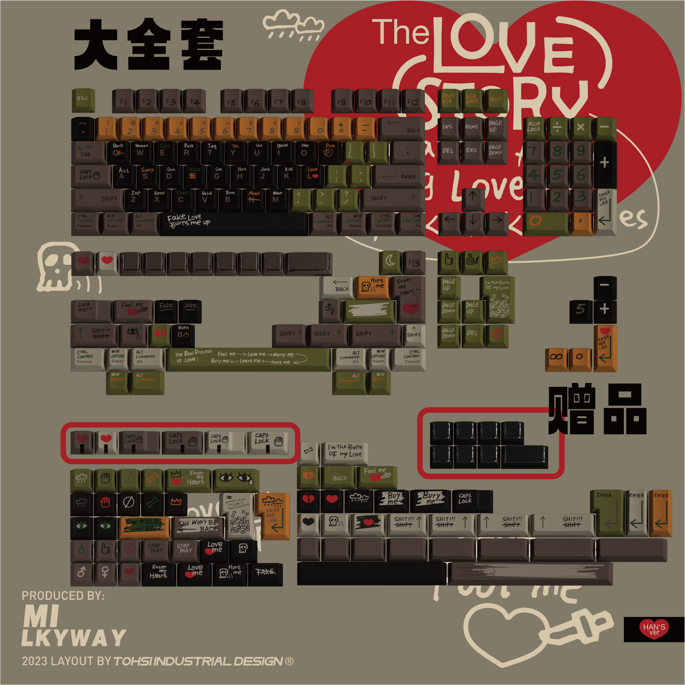 [Sold Out]Keycaps-MW Love Story R2