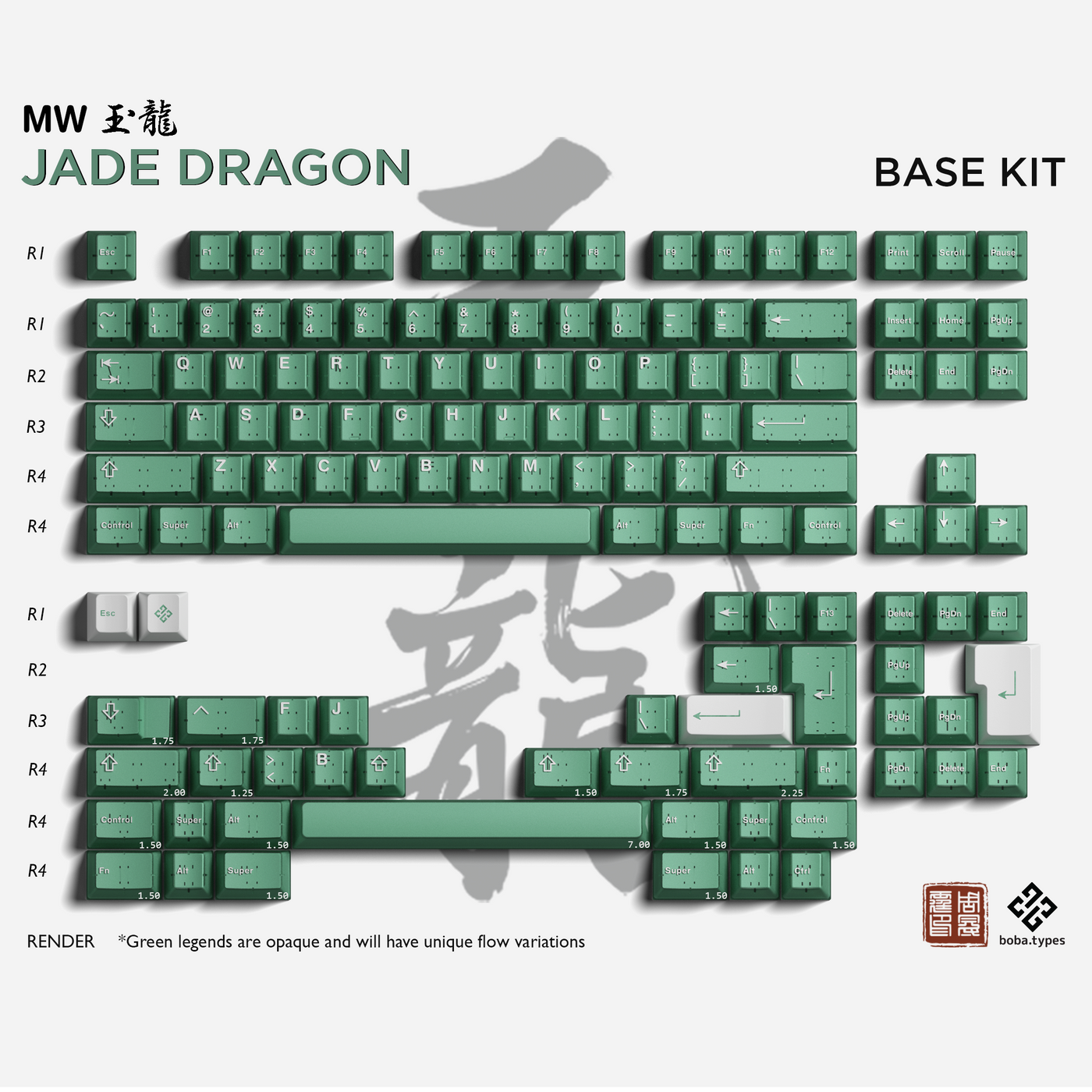 [IN STOCK]keycaps-MW Jade Dragon