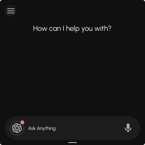 AI Assistant complete interface