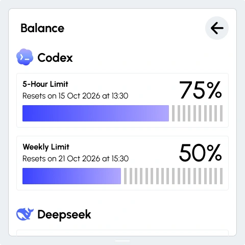 AI Assistant complete interface